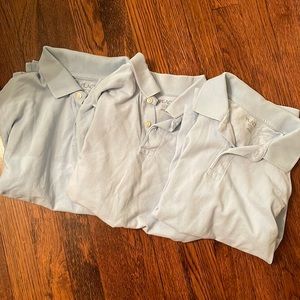 Size 10/12, Light blue uniform polos- bundle of 3